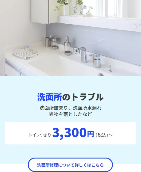 洗面所のトラブル3,300円(税込)～
